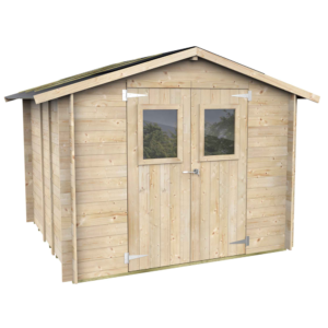 alce hobby 248x248 abri de jardin en bois avec fenêtres et porte à double battant 248x248x217 cm