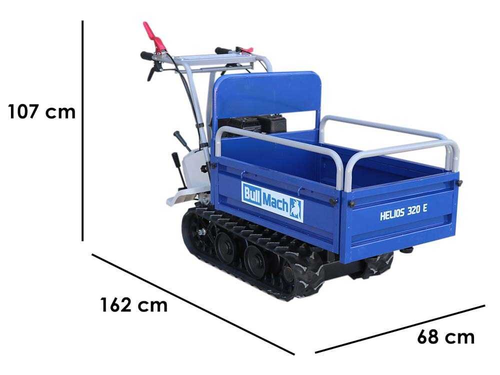 brouette à moteur à chenilles bullmach helios 320 e caisson extensible manuel 320kg brouette à moteur à chenilles bullmach helios 320 e caisson extensible manuel 320kg
