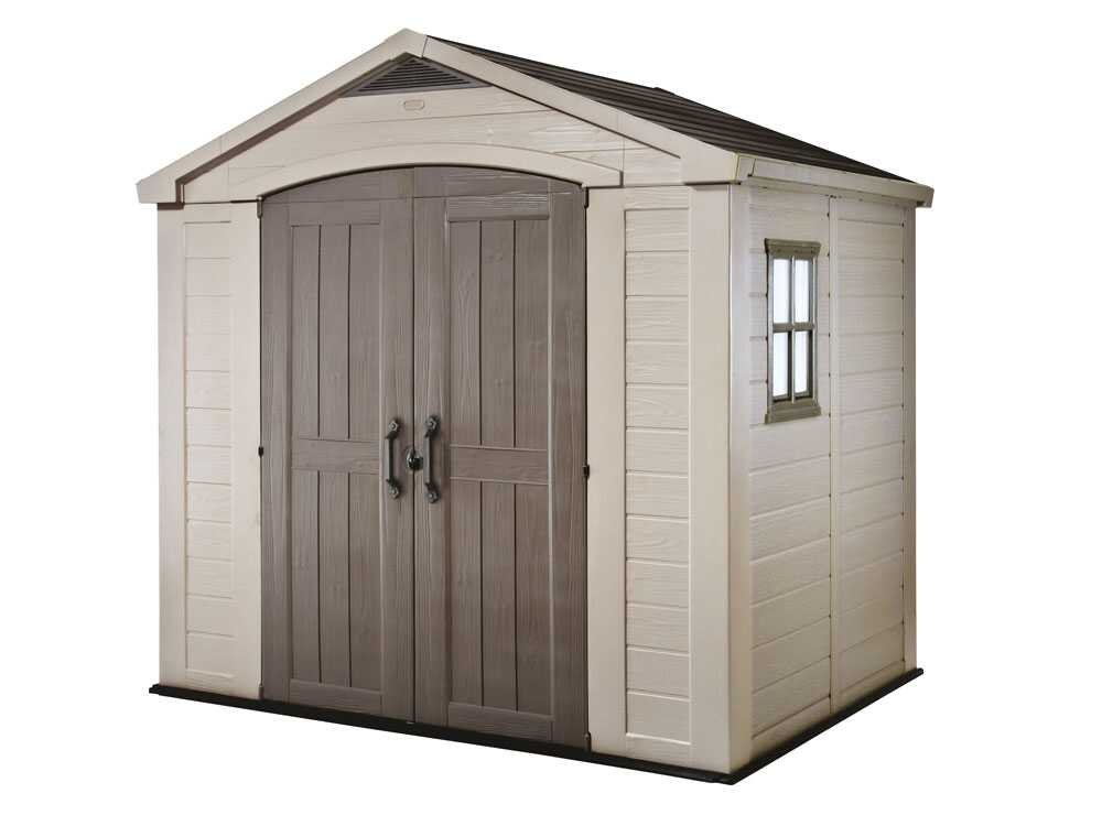 keter factor beige abri de jardin avec fenêtre latérale 256.5x182x243 cm keter factor beige abri de jardin avec fenêtre latérale 256.5x182x243 cm