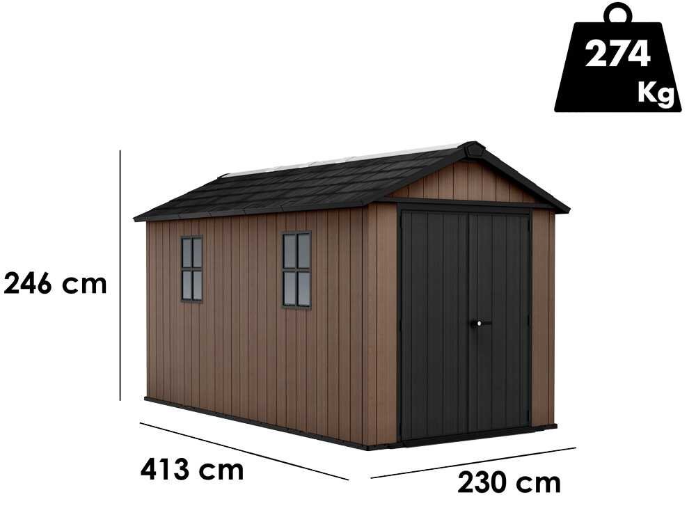 keter newton plus 7513/1375 abri de jardin avec double porte et fenêtres 230 x 413 x 246 cm keter newton plus 7513/1375 abri de jardin avec double porte et fenêtres 230 x 413 x 246 cm